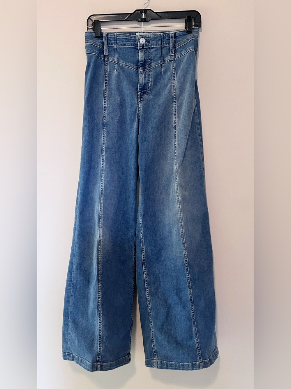 We The Free Wide-Leg High-Waist Denim Jeans in Blue